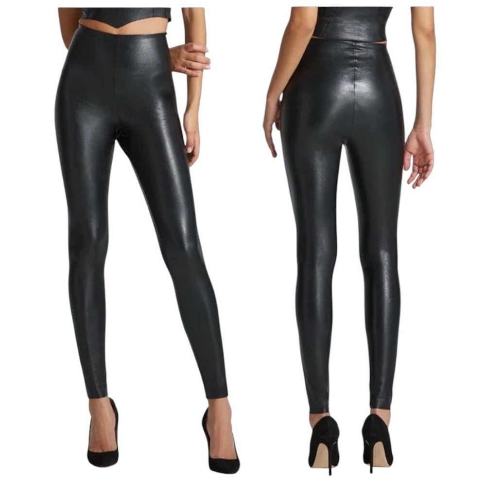 Commando Legging Black Faux Leather Size Large High Waisted Slim Fit